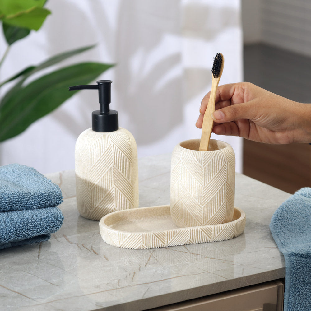 Earthtone 3-piece Bathroom Set - Cream