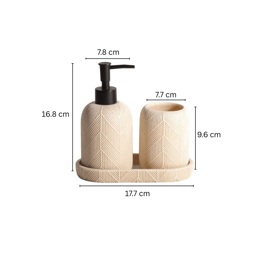 Earthtone 3-piece Bathroom Set - Cream