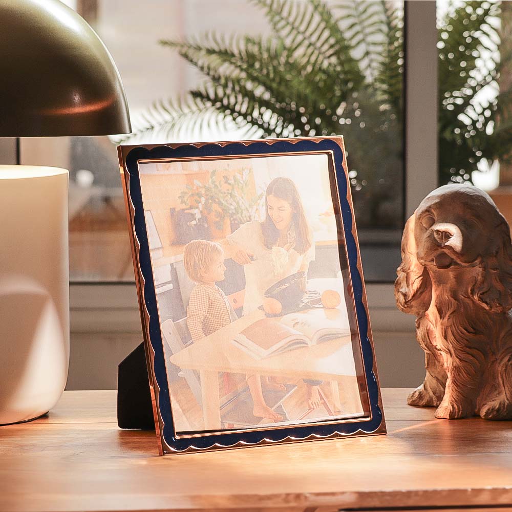 Ebony Photo Frame Extra Large - Blue Gold