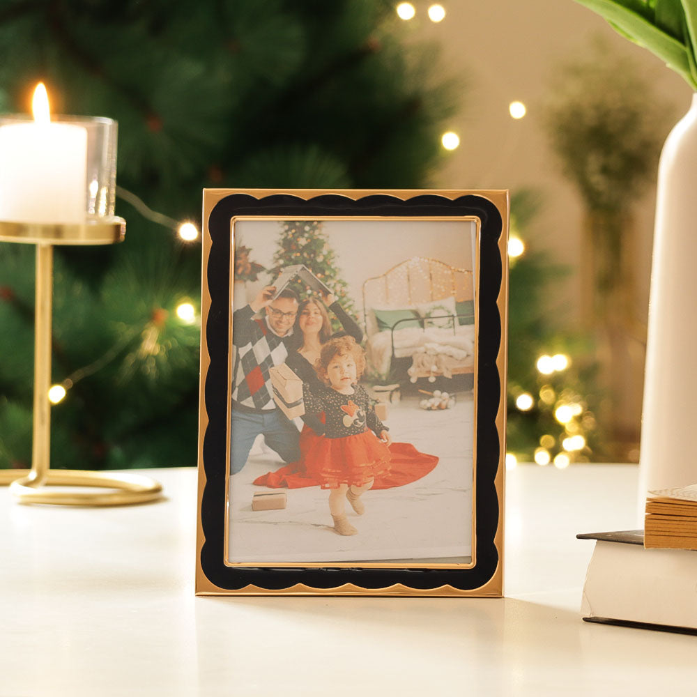 Ebony Photo Frame Large - Blue Gold