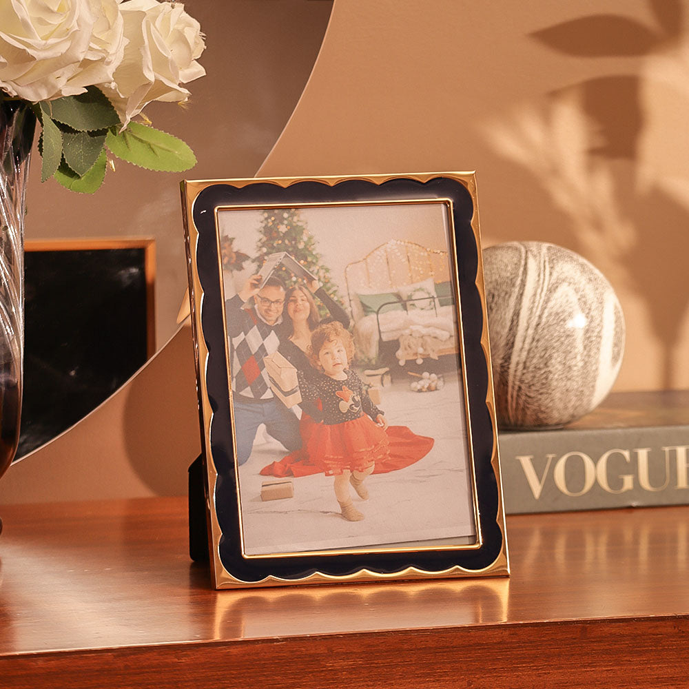 Ebony Photo Frame Large - Blue Gold