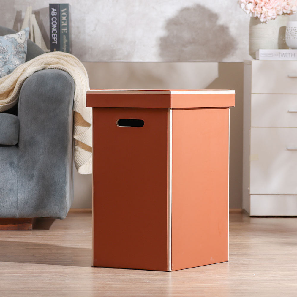 Eden Laundry Bin with Lid - Brown Cream