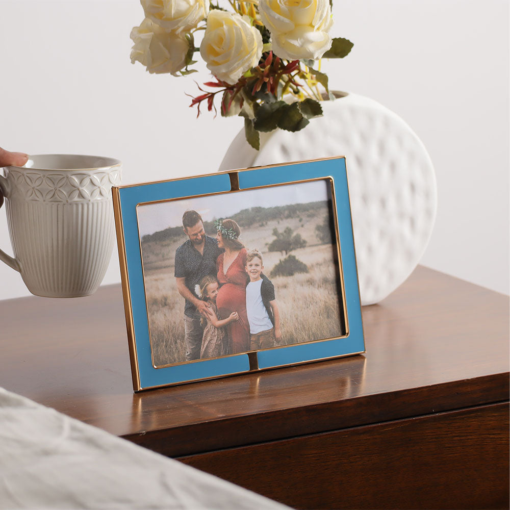 Eden Photo Frame Large - Teal Gold