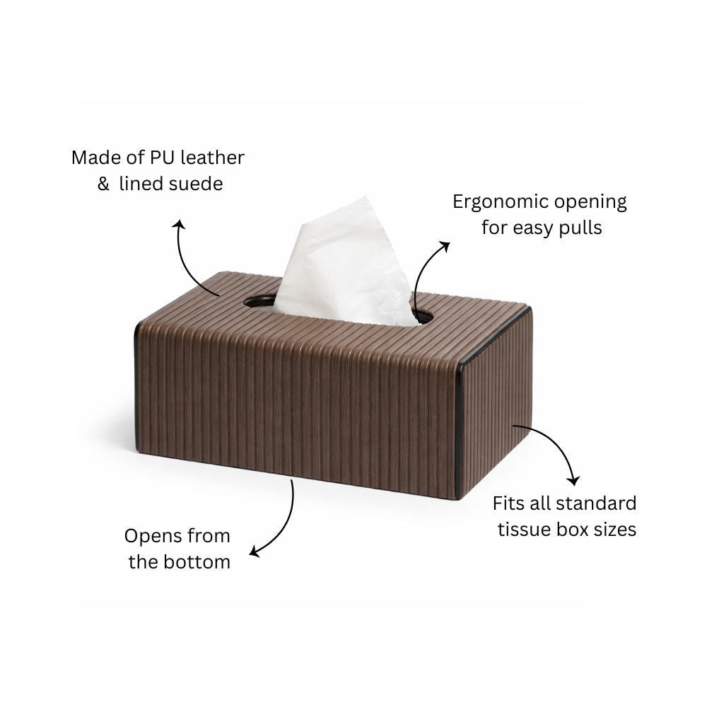 Edge Tissue Box Holder - Brown