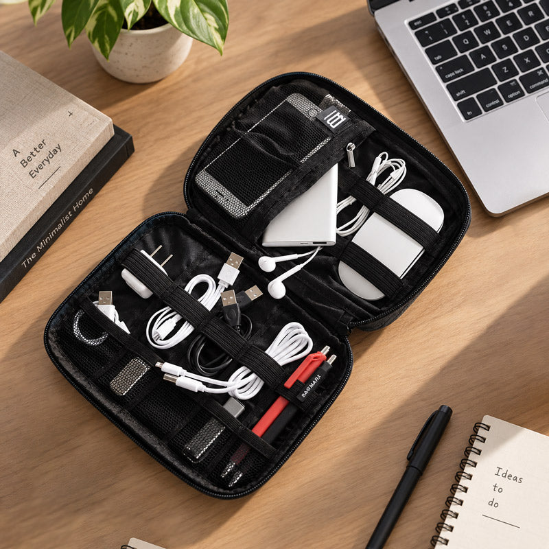 Electronics Organiser, Small - Heather Grey