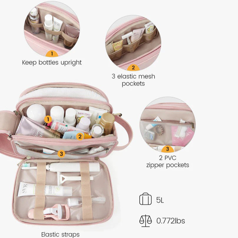 Elena Toiletry Bag - Blush Pink