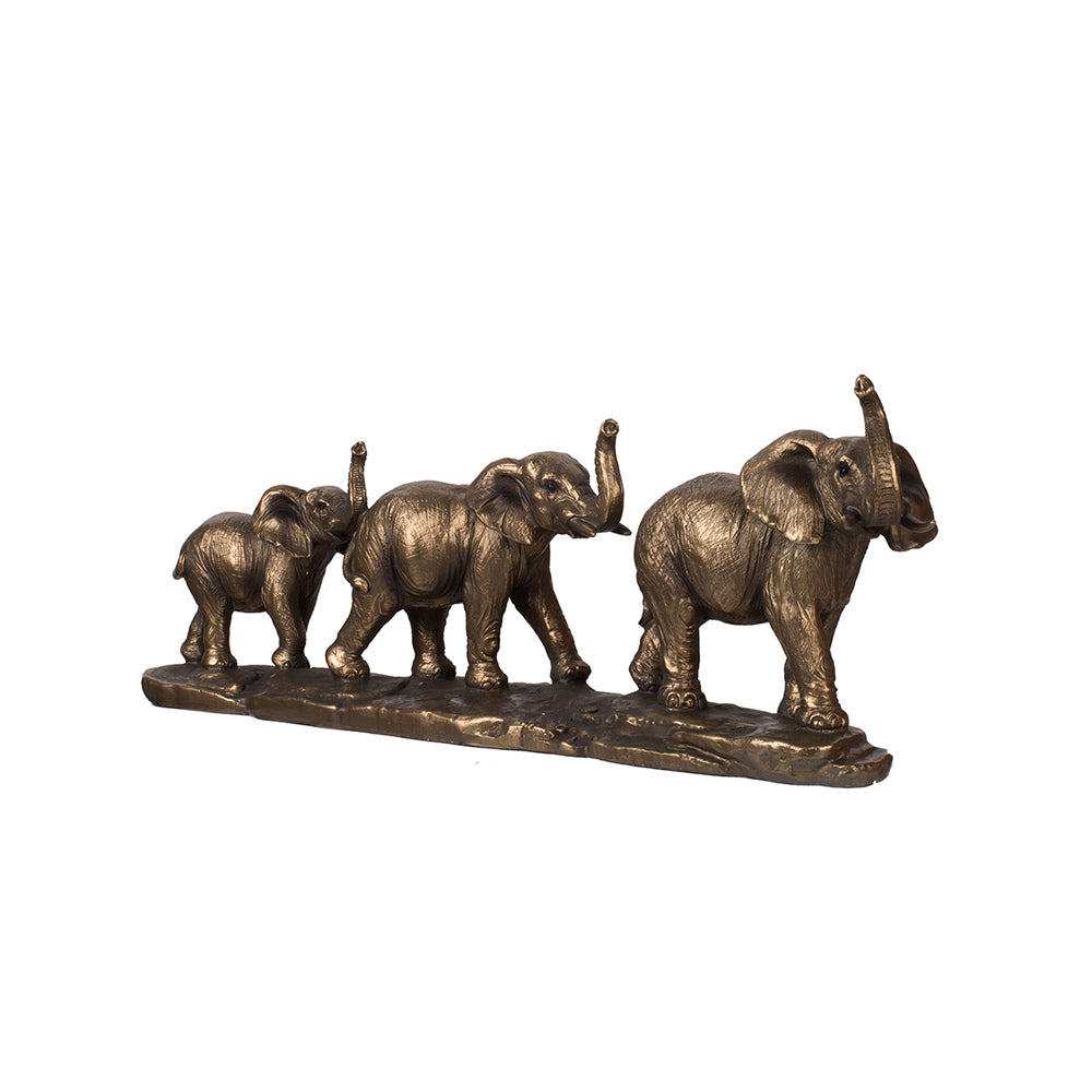 Elephant Herd Decorative Sculpture - Bronze