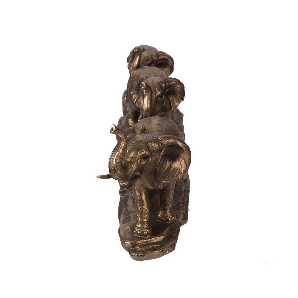 Elephant Herd Decorative Sculpture - Bronze