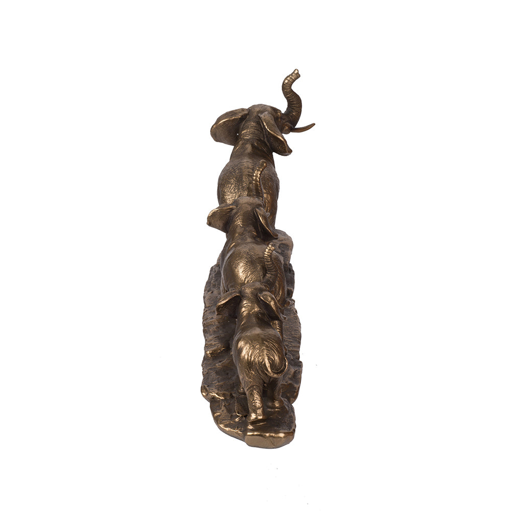 Elephant Herd Decorative Sculpture - Bronze