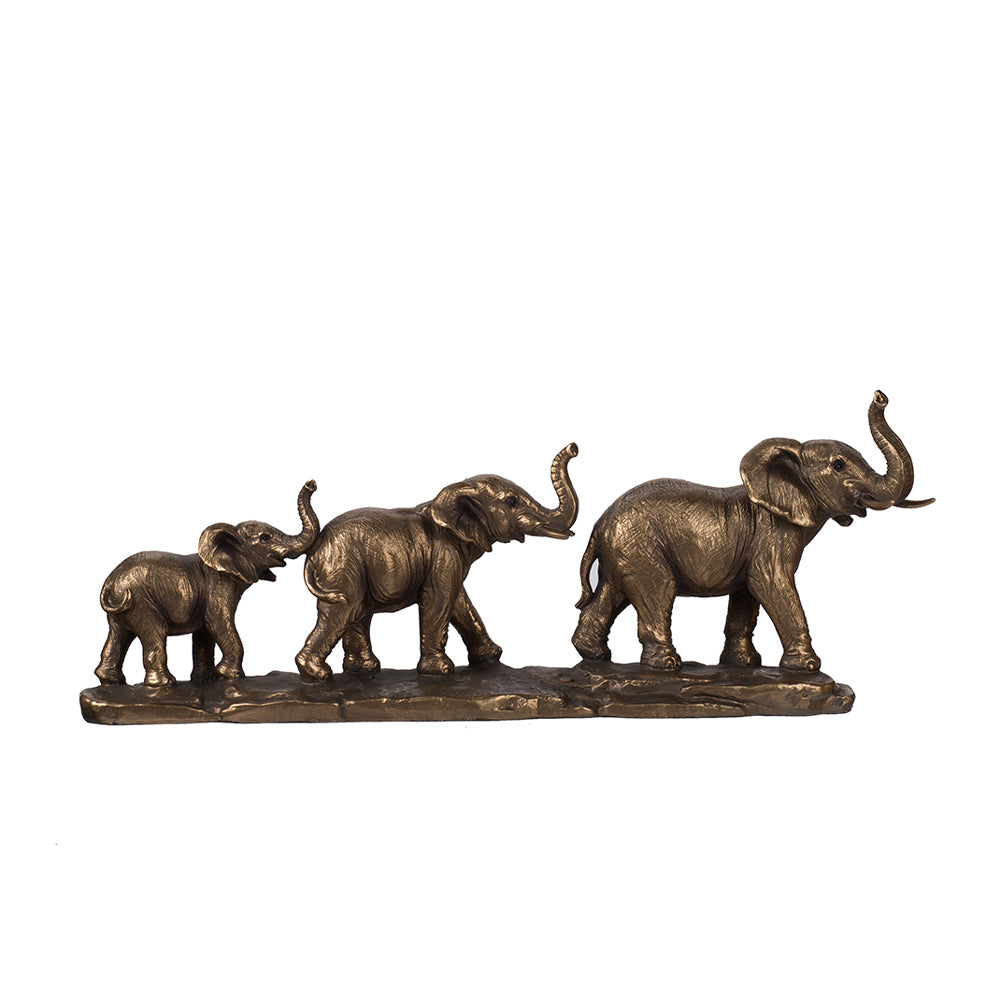 Elephant Herd Decorative Sculpture - Bronze