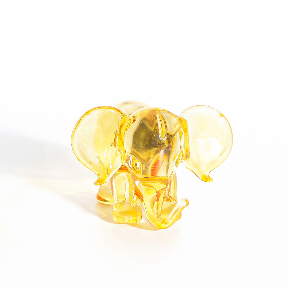 Elephant Mini Glass Sculpture - Warm Amber