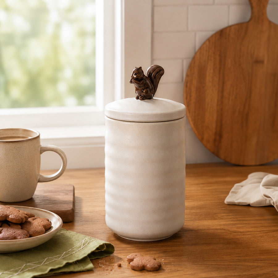 Ellen Tall Jar with Lid - Squirrel