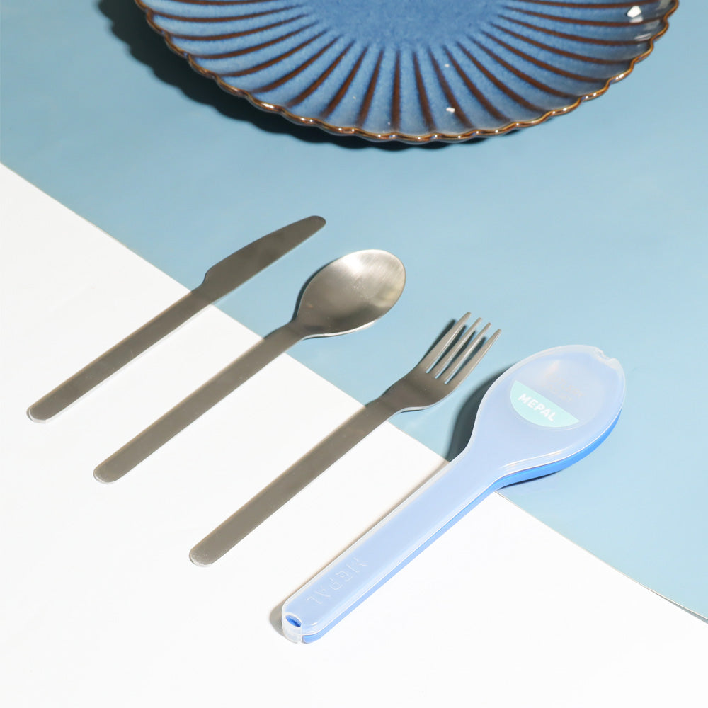 Ellipse 3-Piece Travel Cutlery Set - Nordic Blue