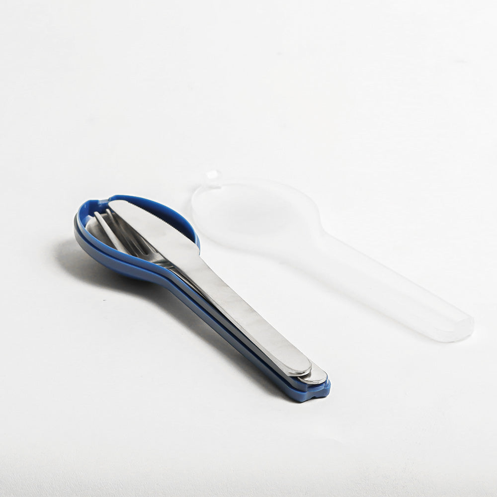 Ellipse 3-Piece Travel Cutlery Set - Vivid Blue