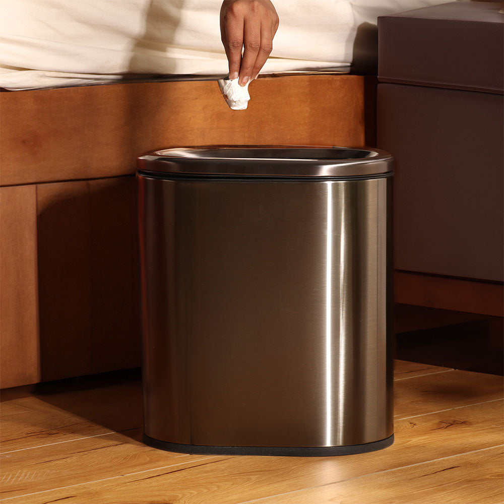 Ellipse Waste Bin 9L - Dark Silver