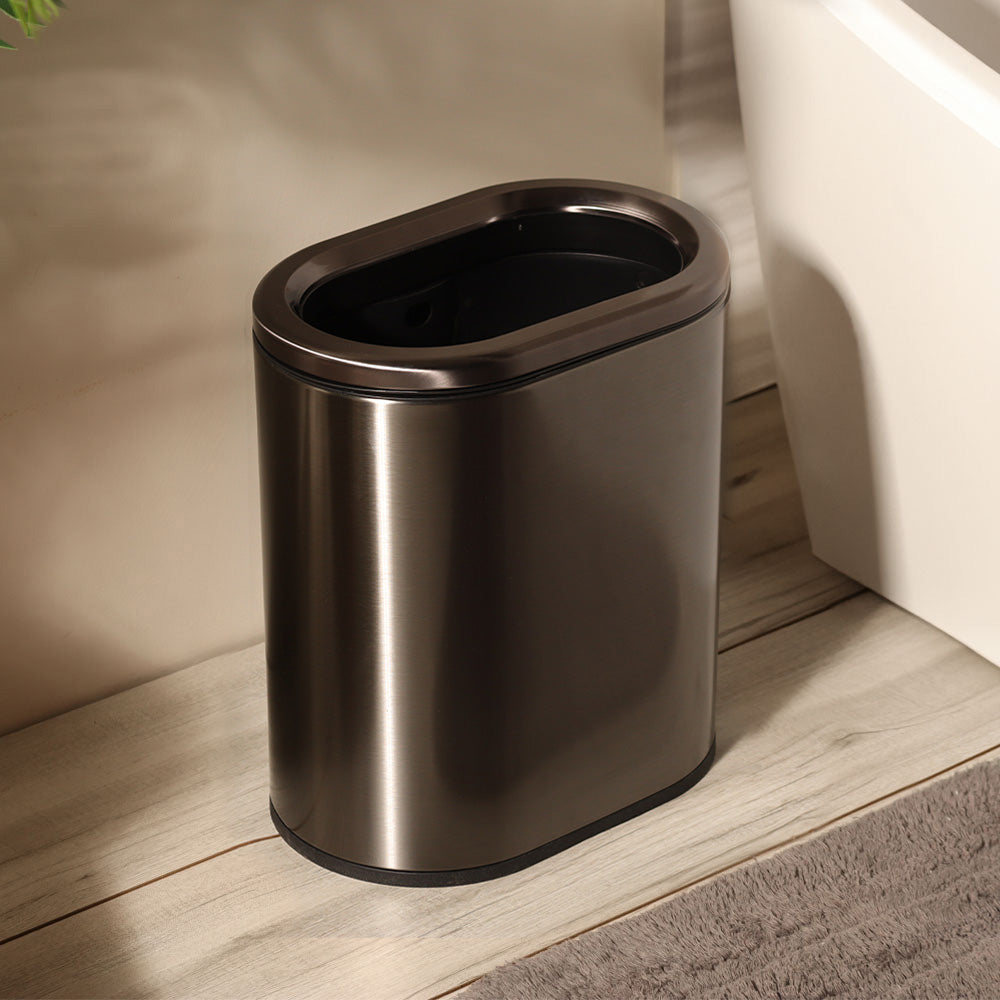 Ellipse Waste Bin 9L - Dark Silver