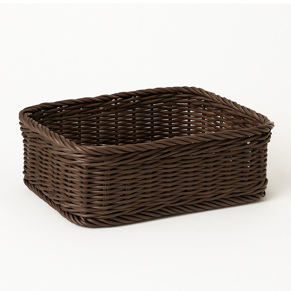 Elsa Rectangular Basket Medium - Dark Brown