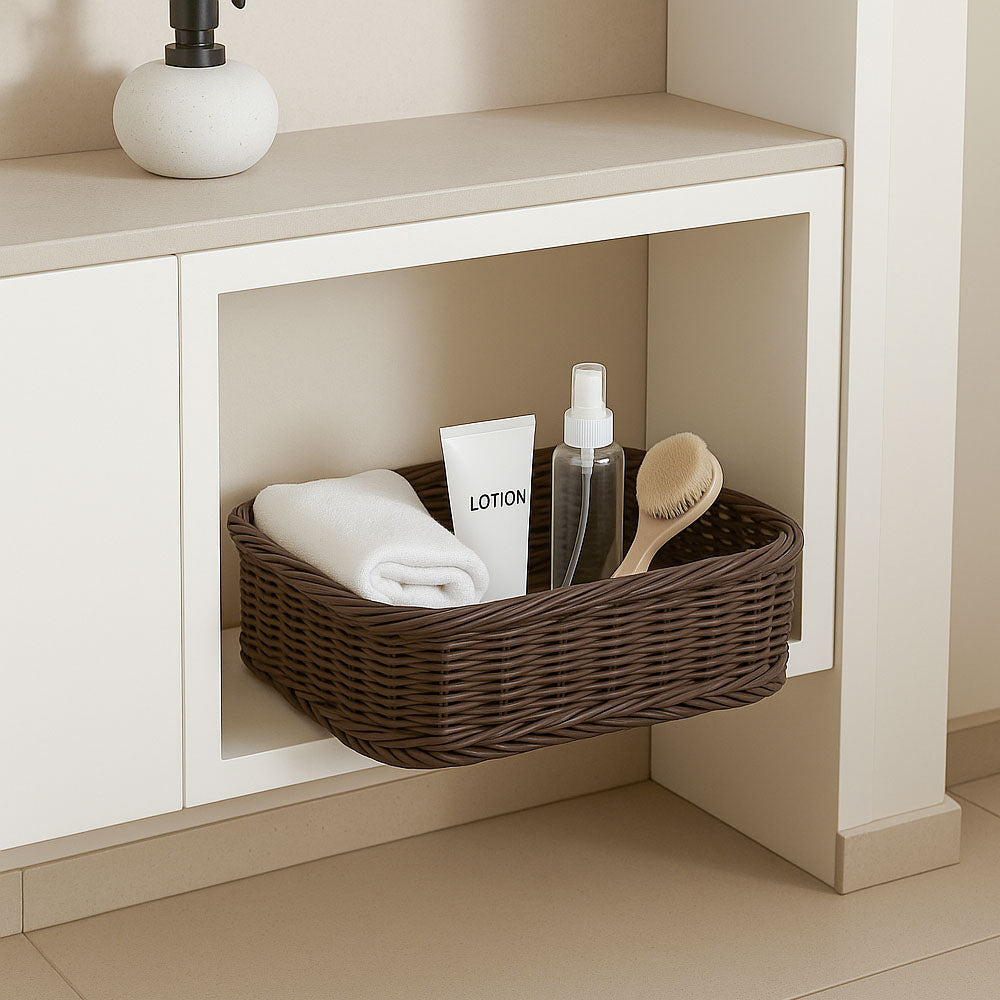 Elsa Rectangular Basket Medium - Dark Brown