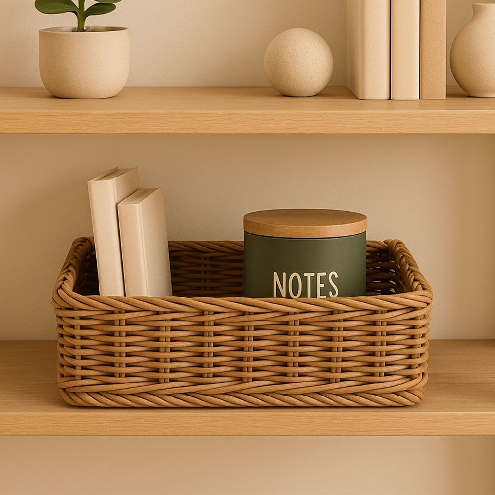 Elsa Rectangular Basket Medium - Khaki