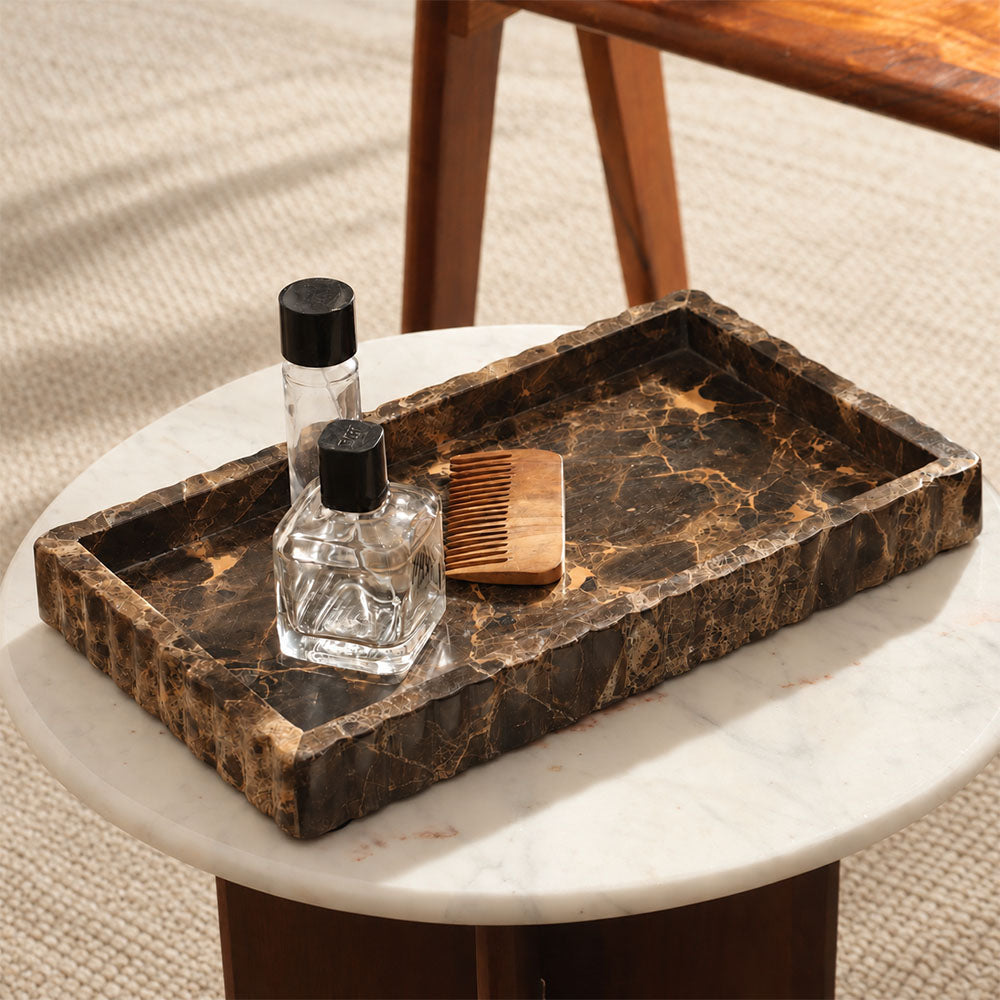 Elto Marble Decorative Tray Medium - Coffee