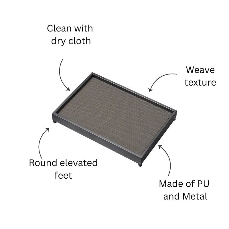 Elyx Raised Decorative Tray - Dark Grey