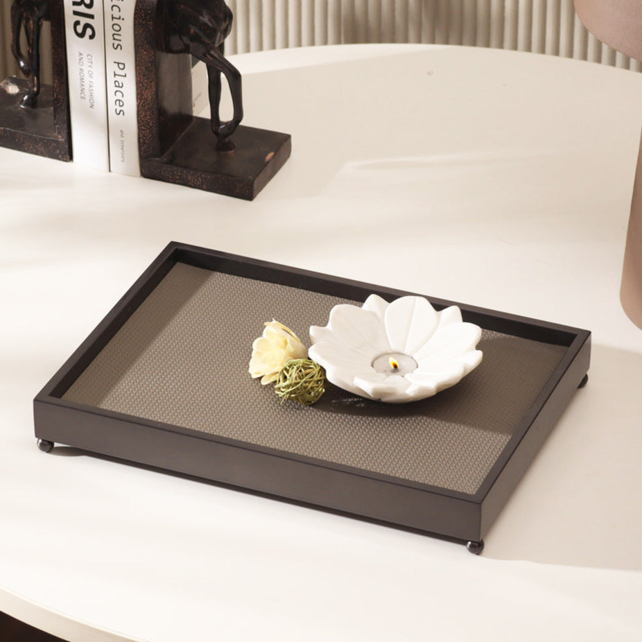Elyx Raised Decorative Tray - Dark Grey