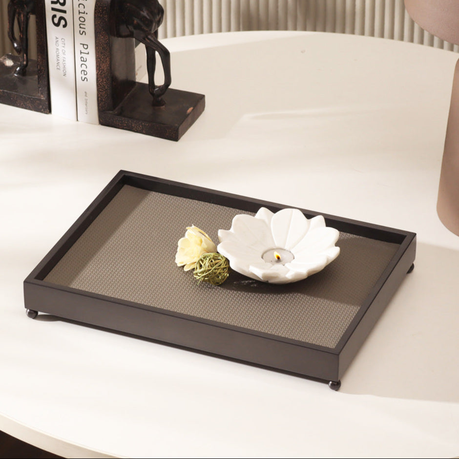 Elyx Raised Decorative Tray - Dark Grey