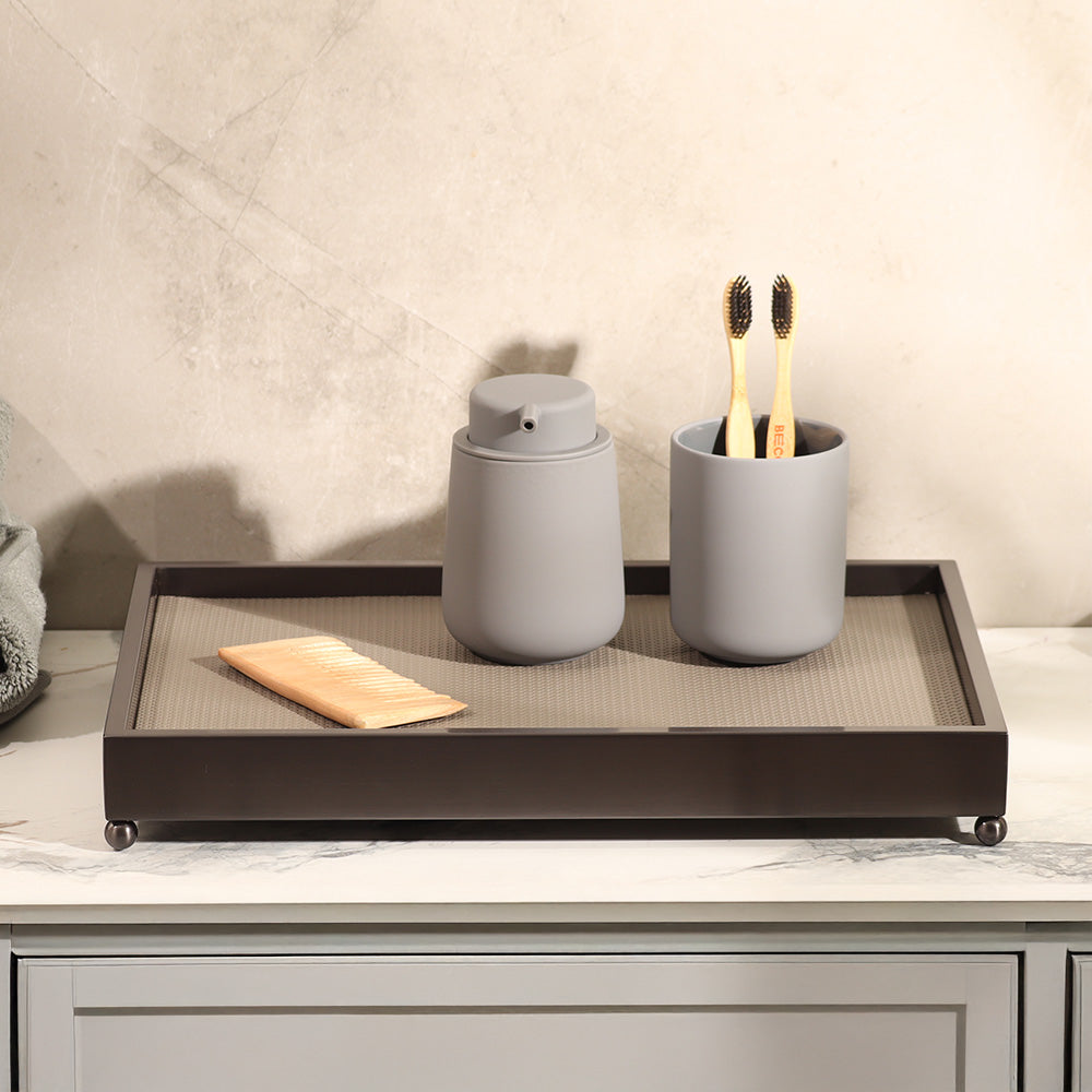 Elyx Raised Decorative Tray - Dark Grey