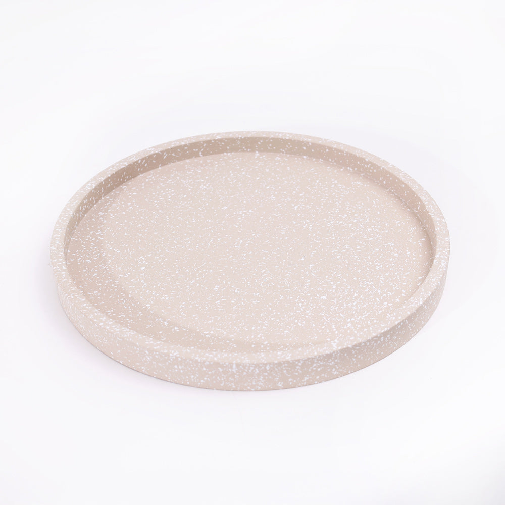 Emory Round Tray - Speckled Taupe