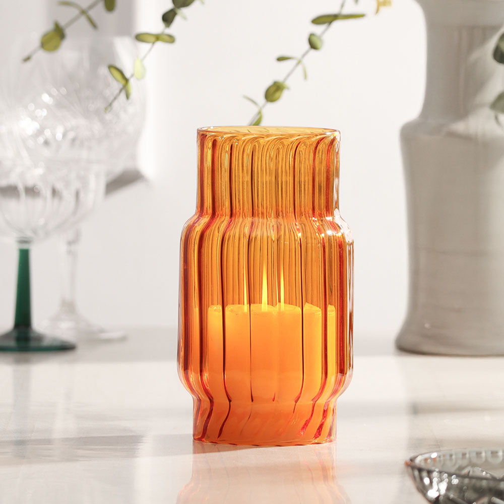 Emir Glass Hurricane Tall - Burnt Orange