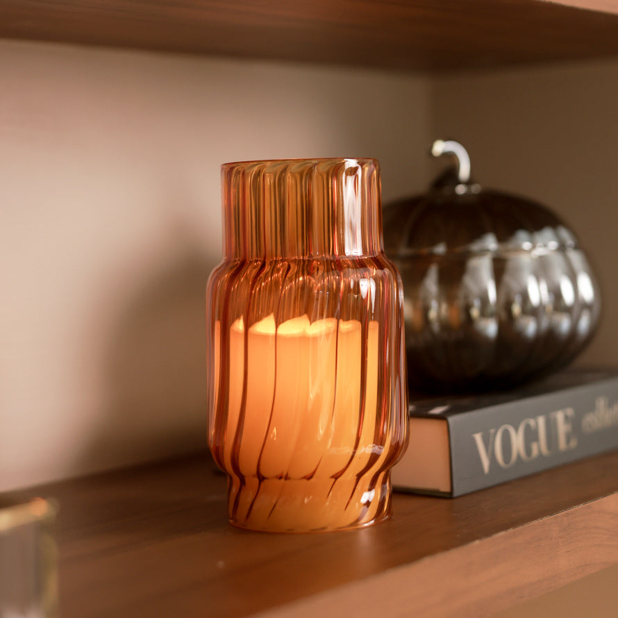 Emir Glass Hurricane Tall - Burnt Orange