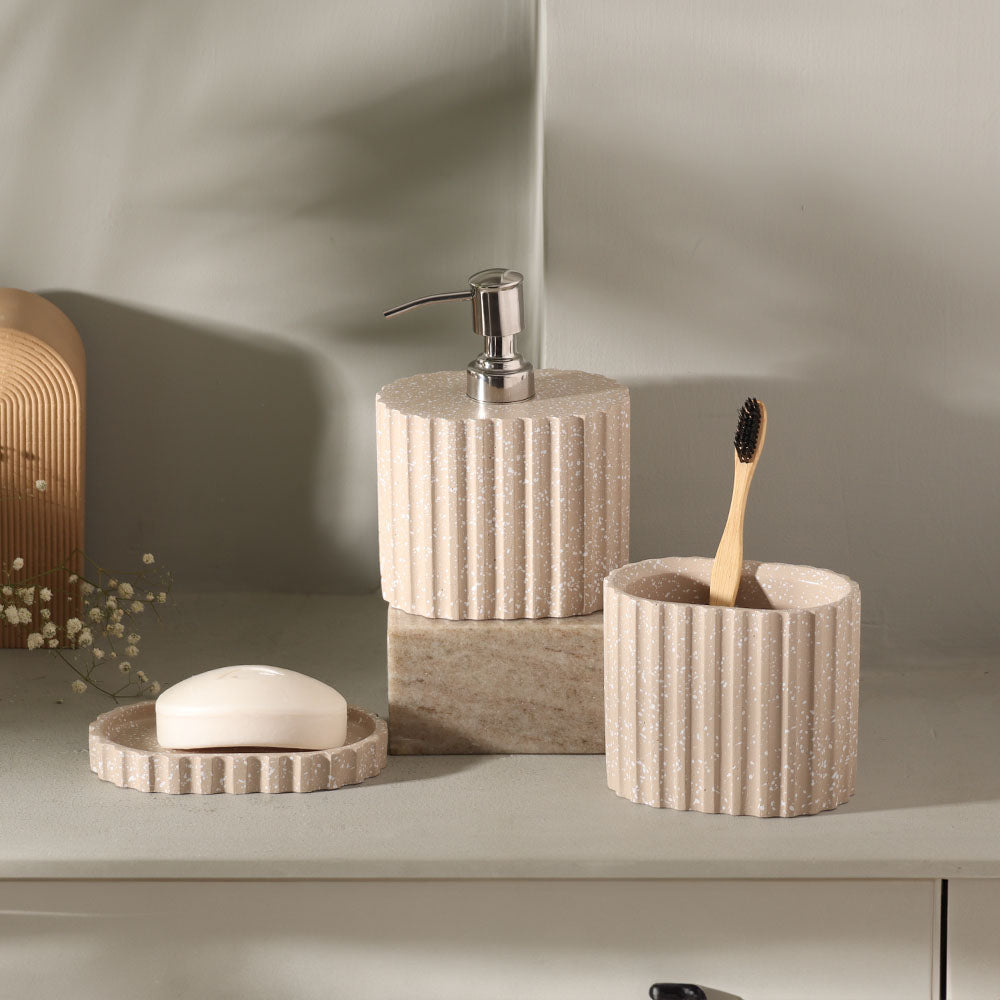 Emory 3-Piece Bathroom Set - Speckled Taupe