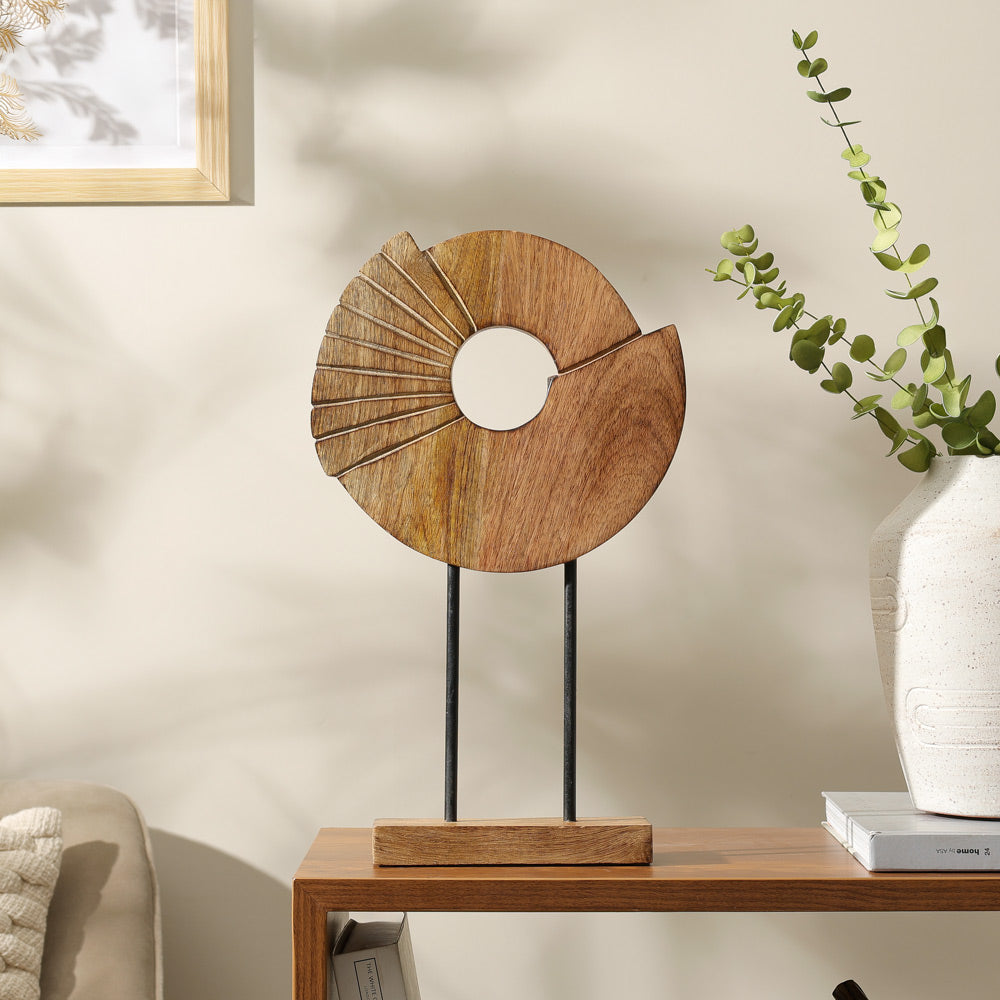 Enigma Mango Wood Sculpture - Natural Black