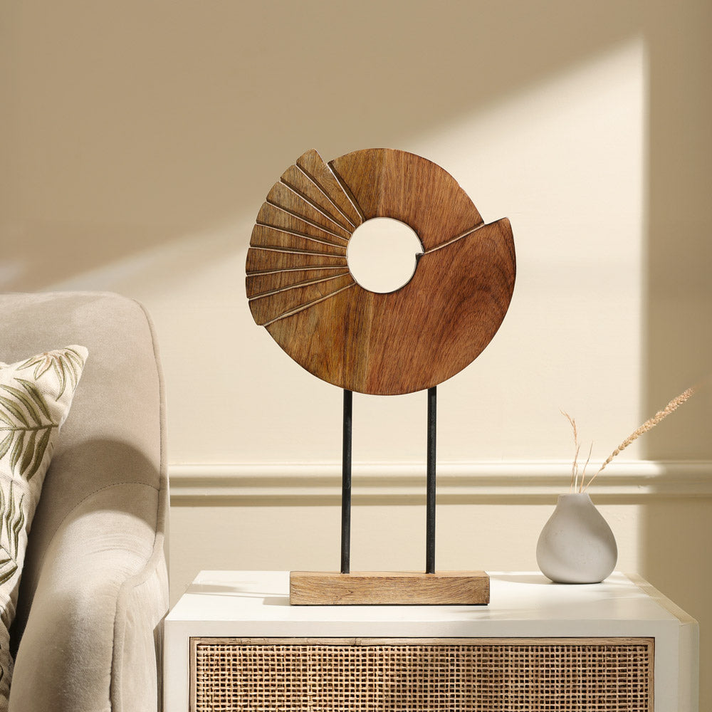 Enigma Mango Wood Sculpture - Natural Black