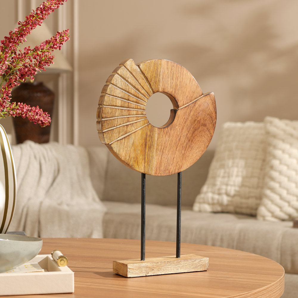 Enigma Mango Wood Sculpture - Natural Black