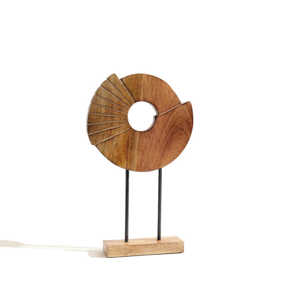 Enigma Mango Wood Sculpture - Natural Black