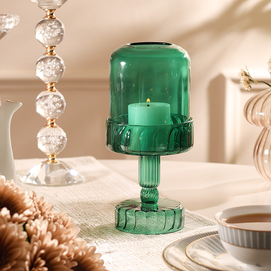 Toledo Glass Candle Holder Lamp - Teal
