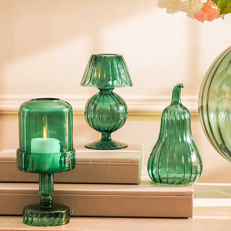 Butternut Squash Glass Sculpture - Teal
