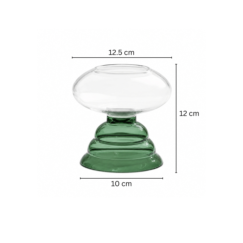 Enoki Glass Tealight Holder - Teal