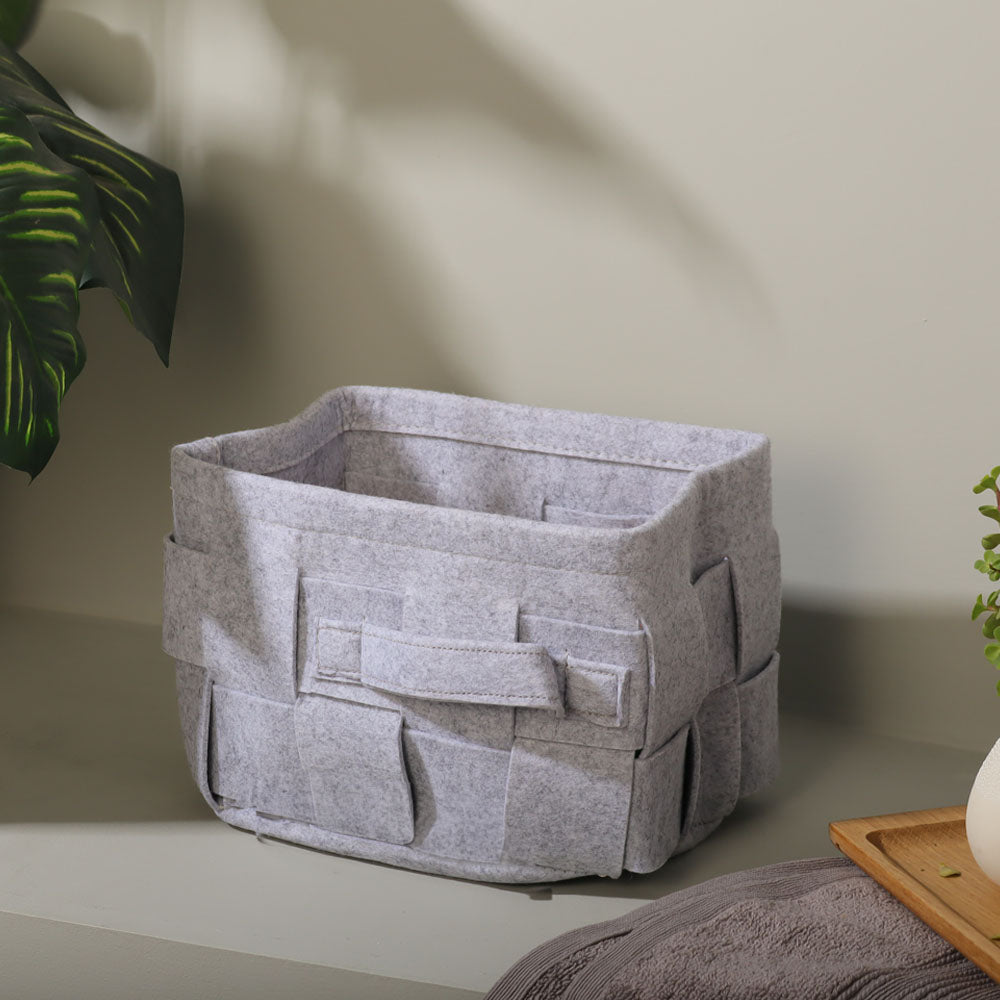 Entwine Felt Storage Basket Small - Grey