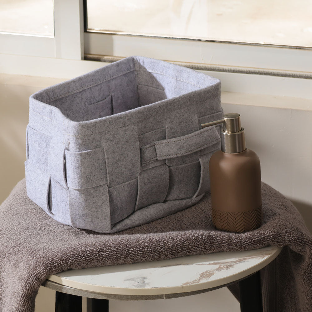 Entwine Felt Storage Basket Small - Grey