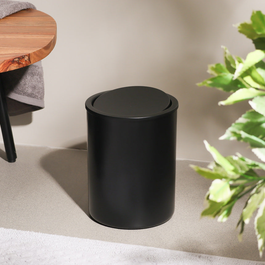 Enzo Round Waste Bin - Black