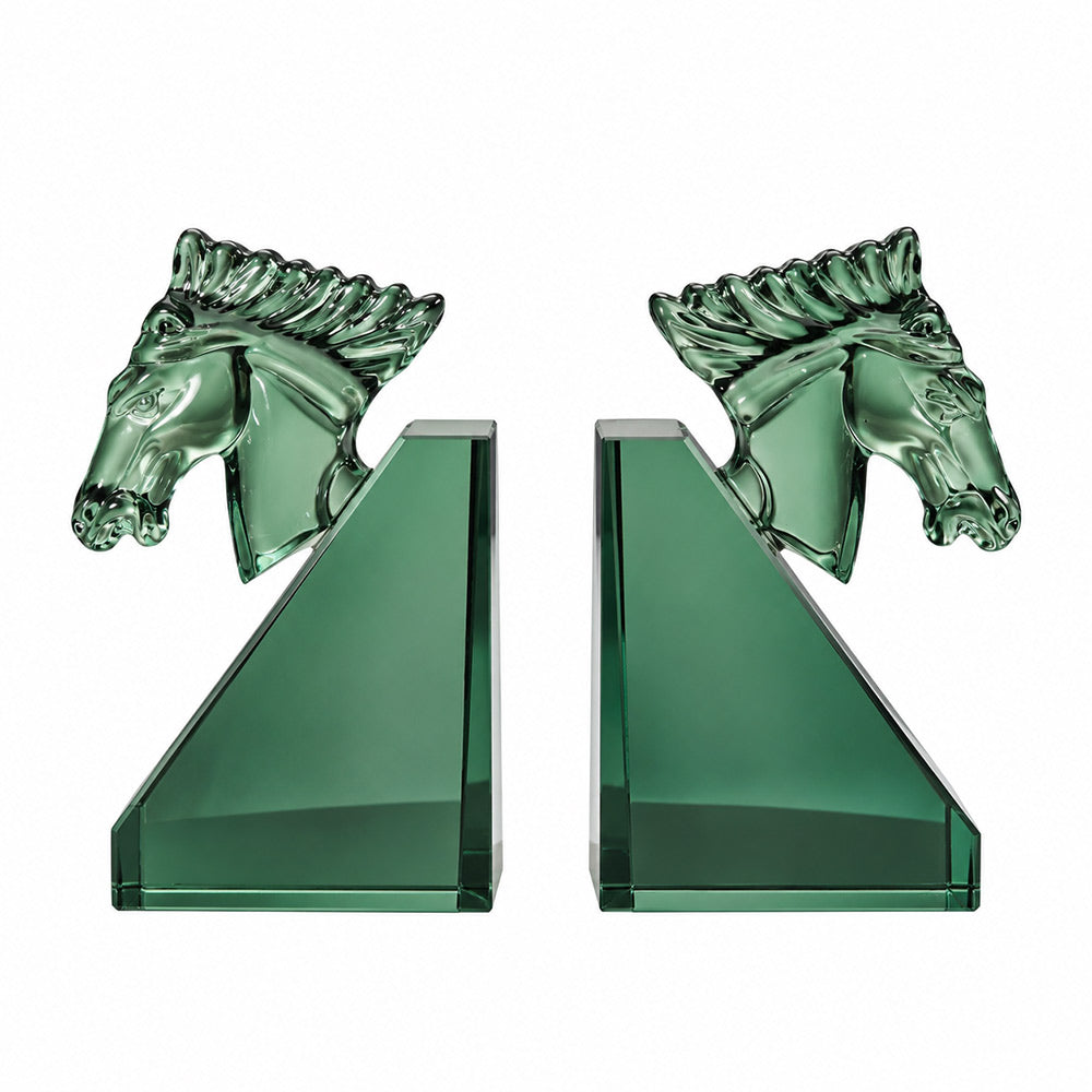 Equine Crystal Bookends, Set of 2 - Turquoise