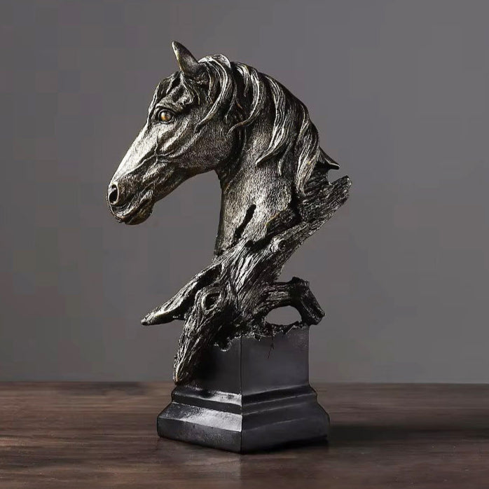 Stallion Head Sculpture Large - Charcoal