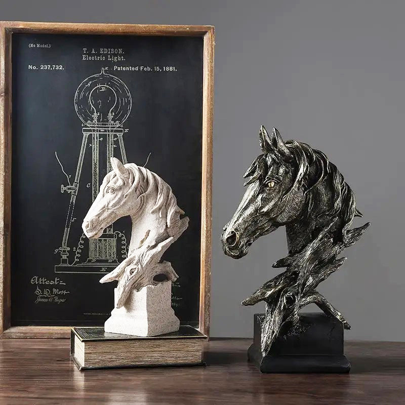 Stallion Head Sculpture Large - Charcoal