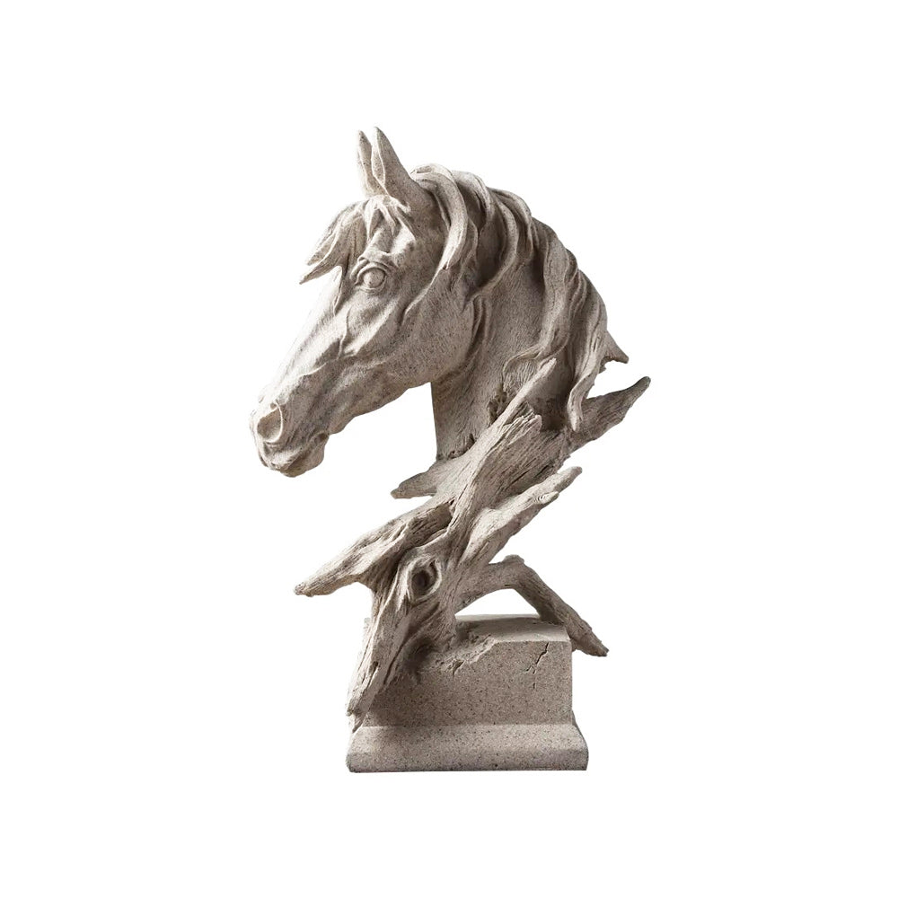 Stallion Head Sculpture Medium - Sandstone