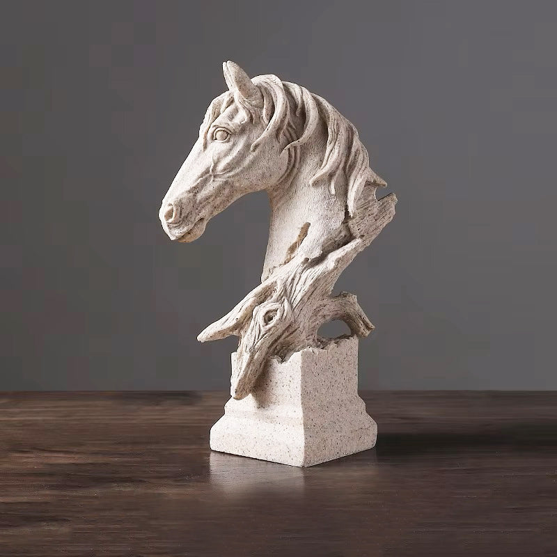 Stallion Head Sculpture Medium - Sandstone