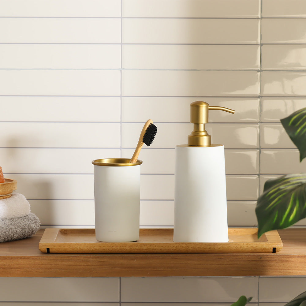 Eris Soap Dispenser - White Gold