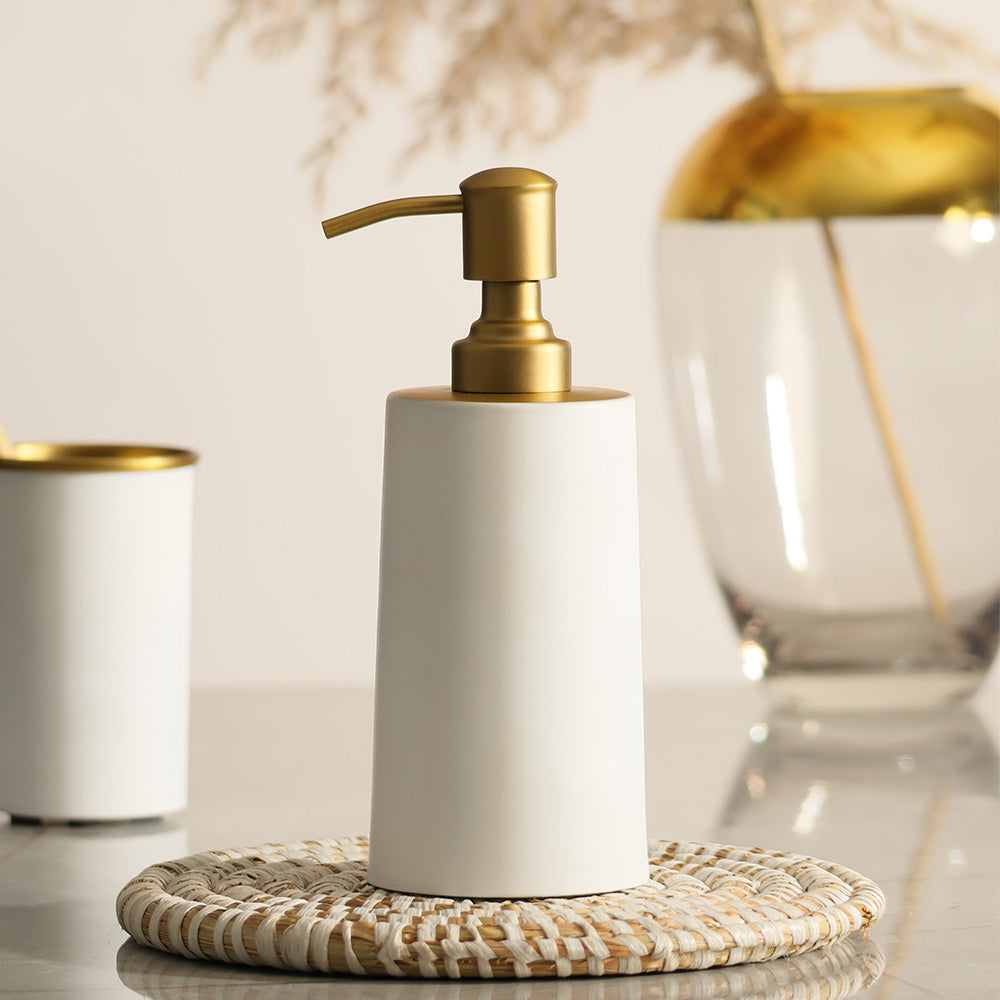 Eris Soap Dispenser - White Gold