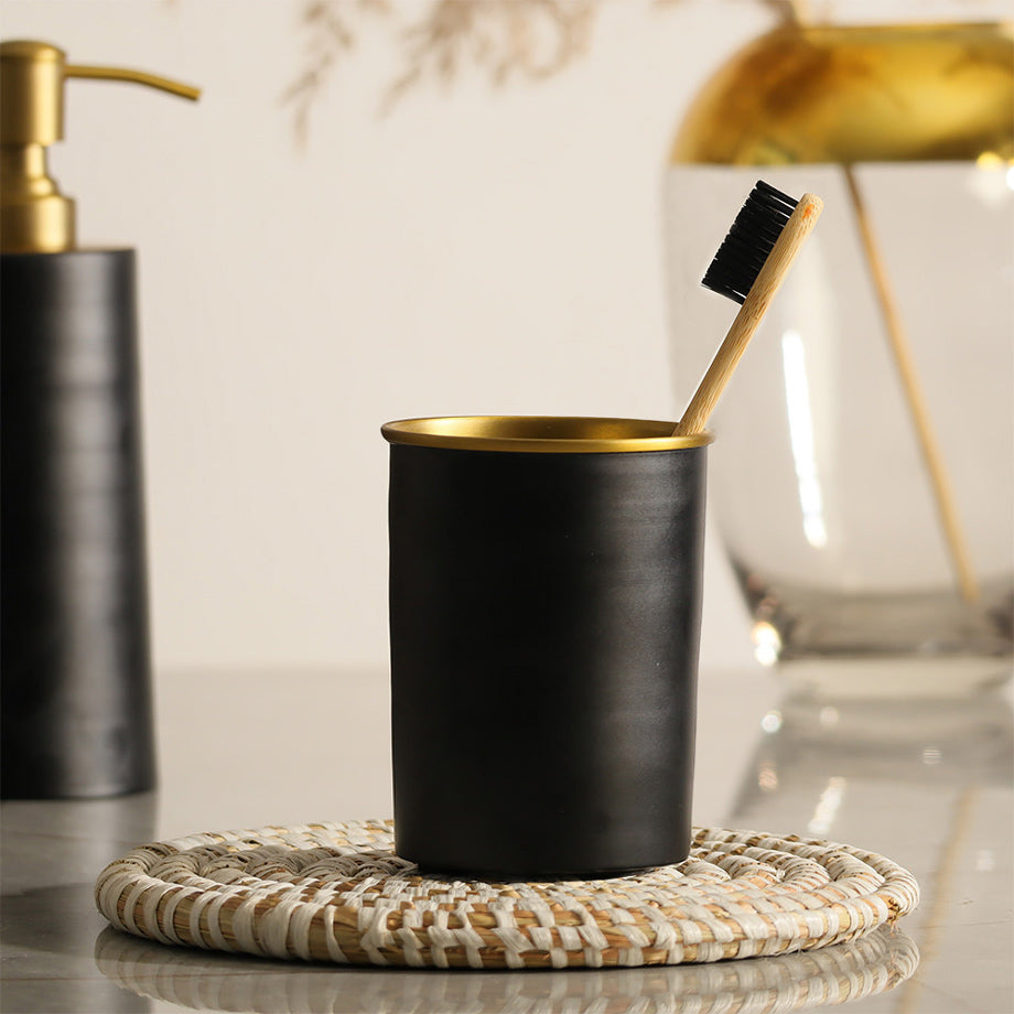 Eris Toothbrush Tumbler - Black Gold